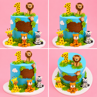 Safari Friends 1st Birthday Cake