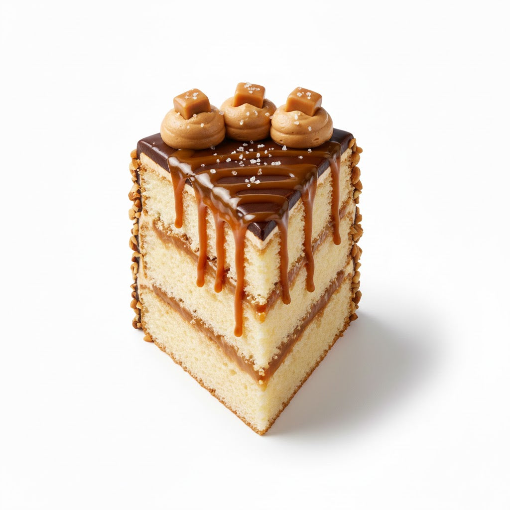 Salted Caramel Cake Slice