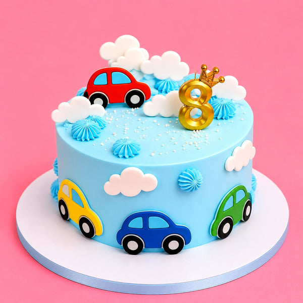 Sky Car Parade 8th Birthday Cake