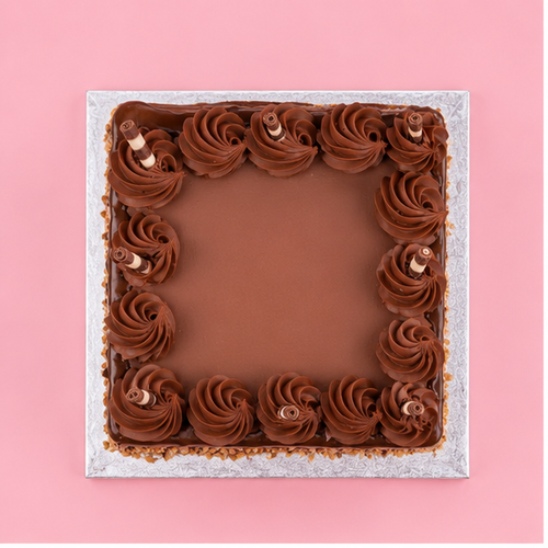 Square Chocolate Dripping Cake