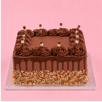 Square Chocolate Dripping Cake