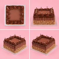 Square Chocolate Dripping Cake