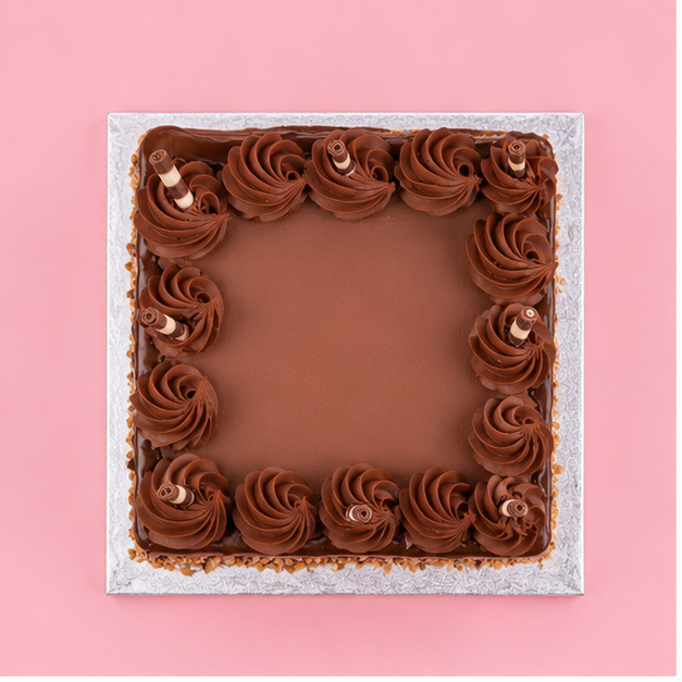 Square Chocolate Dripping Cake