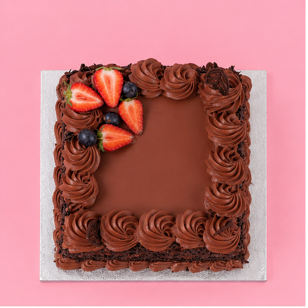 Square Creamycurl Choco Cake