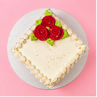 Square Ivory Enchantment Vanilla Cake
