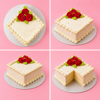Square Ivory Enchantment Vanilla Cake