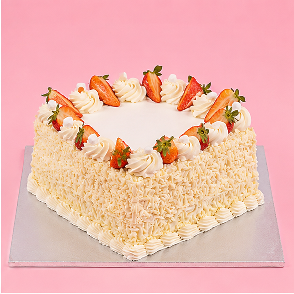 Square White Choco Cake