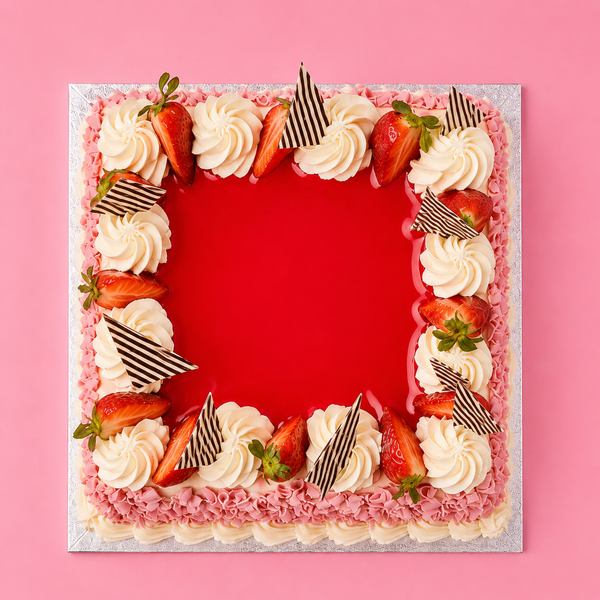 Square Strawberry Cake