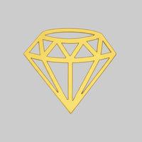 Diamond Cut-Out Gold Acrylic Cake Charms