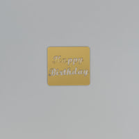 Square "Happy Birthday" Engraved Gold Cake Charms