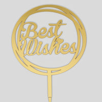 Best Wishes Aura Gold Acrylics Cake Topper