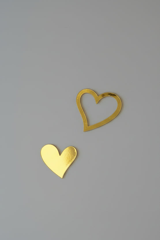 Golden Hearts Set (Assorted Solid & Outline Mirror Shapes)