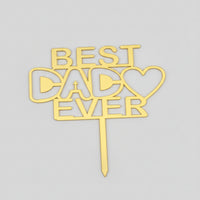 Best Dad Ever (Mirrored Gold Block Text with Heart)