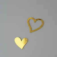Golden Hearts Set (Assorted Solid & Outline Mirror Shapes)