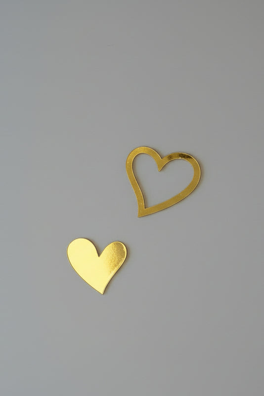 Golden Hearts Set (Assorted Solid & Outline Mirror Shapes)