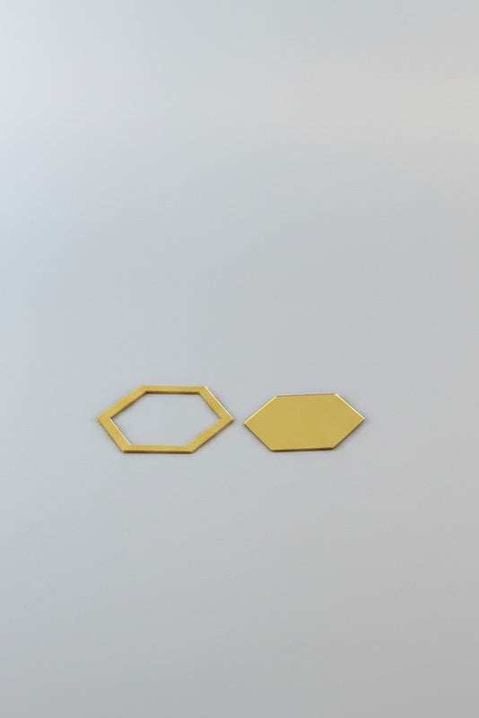 Gold Acrylic Hexagon Cupcake Toppers