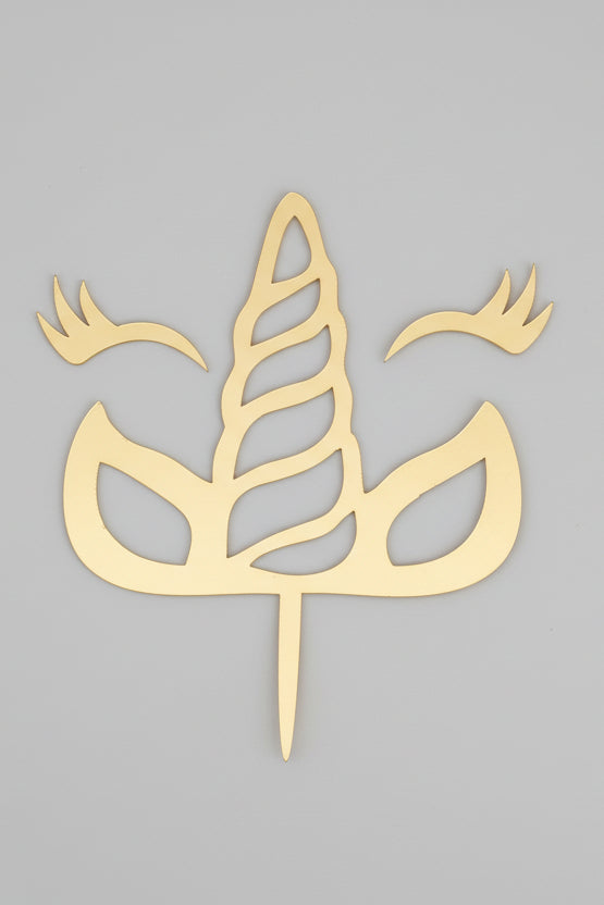 Gold Unicorn Horn & Eyelash Cake Set