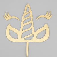 Gold Unicorn Horn & Eyelash Cake Set