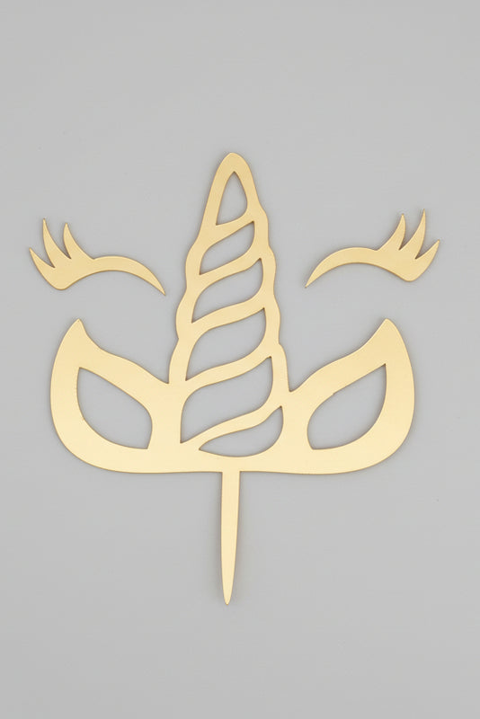Gold Unicorn Horn & Eyelash Cake Set