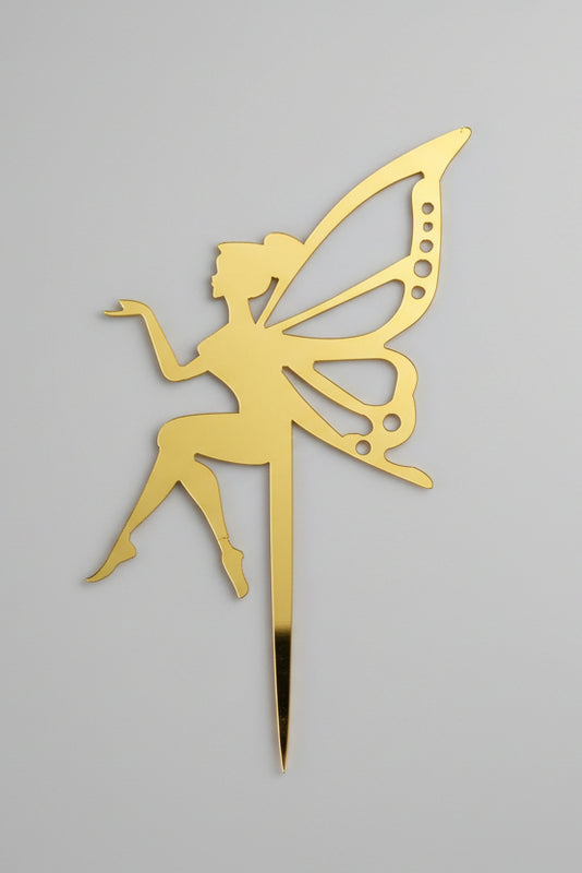Gold Fairy Silhouette Cake Topper
