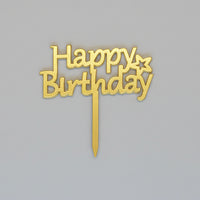 Gold Acrylic "Happy Birthday" Cupcake Toppers