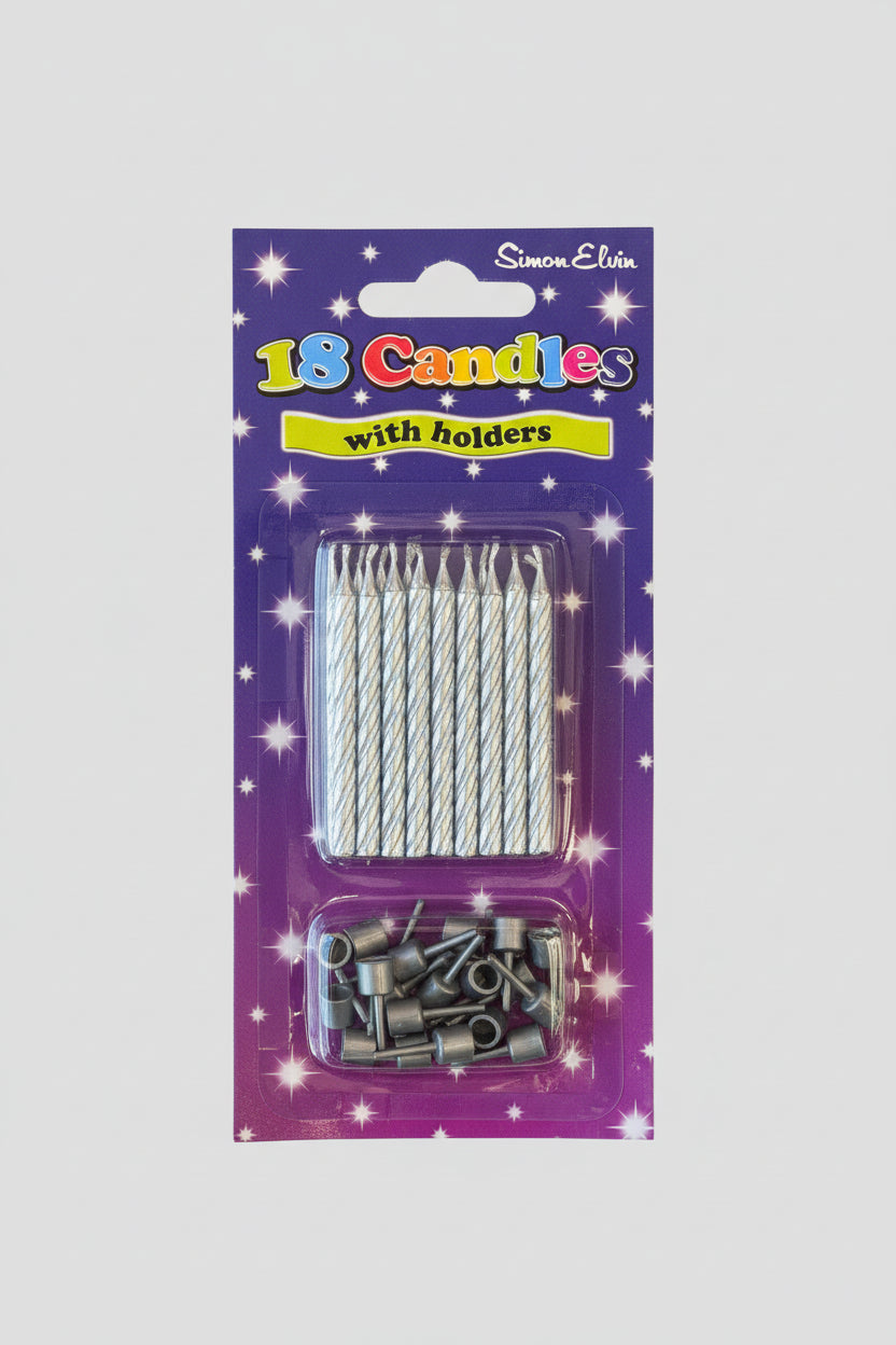 Silver Spiral Birthday Candles