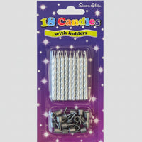 Silver Spiral Birthday Candles