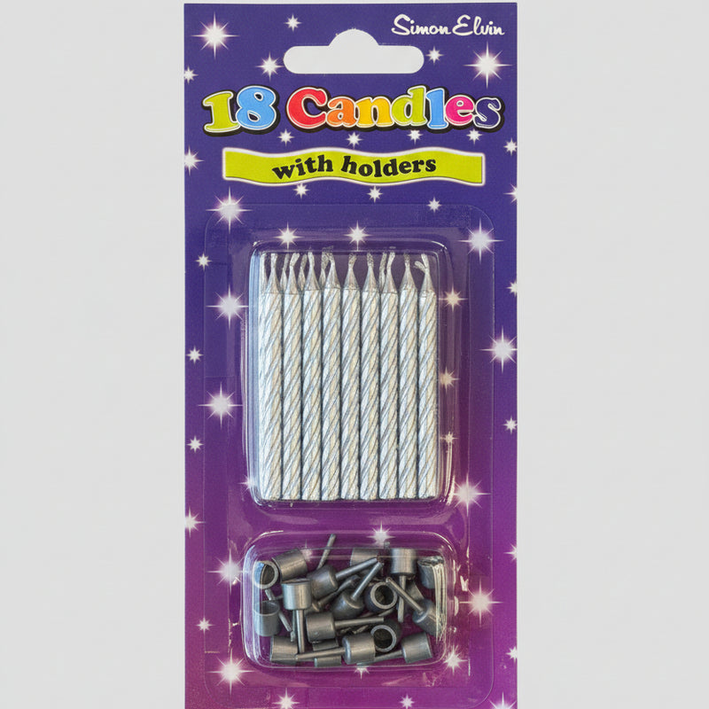 Silver Spiral Birthday Candles