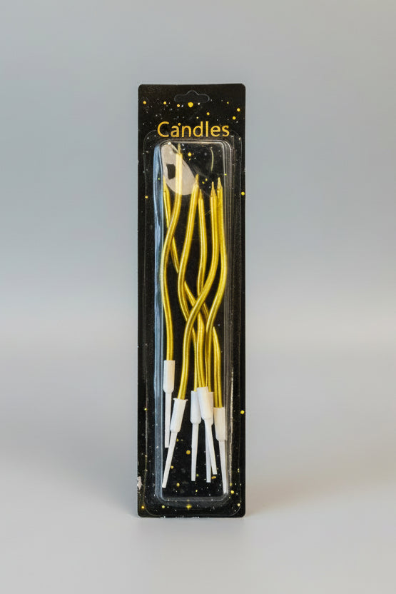Metallic Wavy Tall Candles
