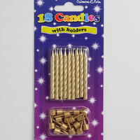 Gold Spiral Birthday Candles