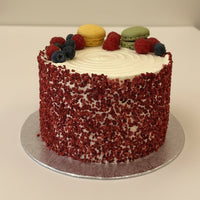Mini Raspberry & Macaron Cake