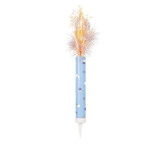 Blue Glitz Fountain Candle