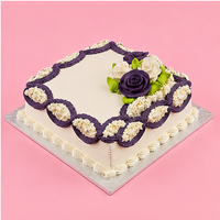 Square Rose Rendezvous Vanilla Cake