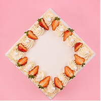 Square White Choco Cake