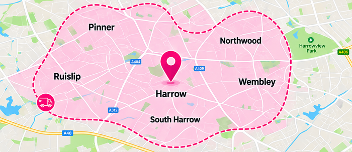 Delivery area map