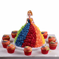 Rainbow Doll Cake