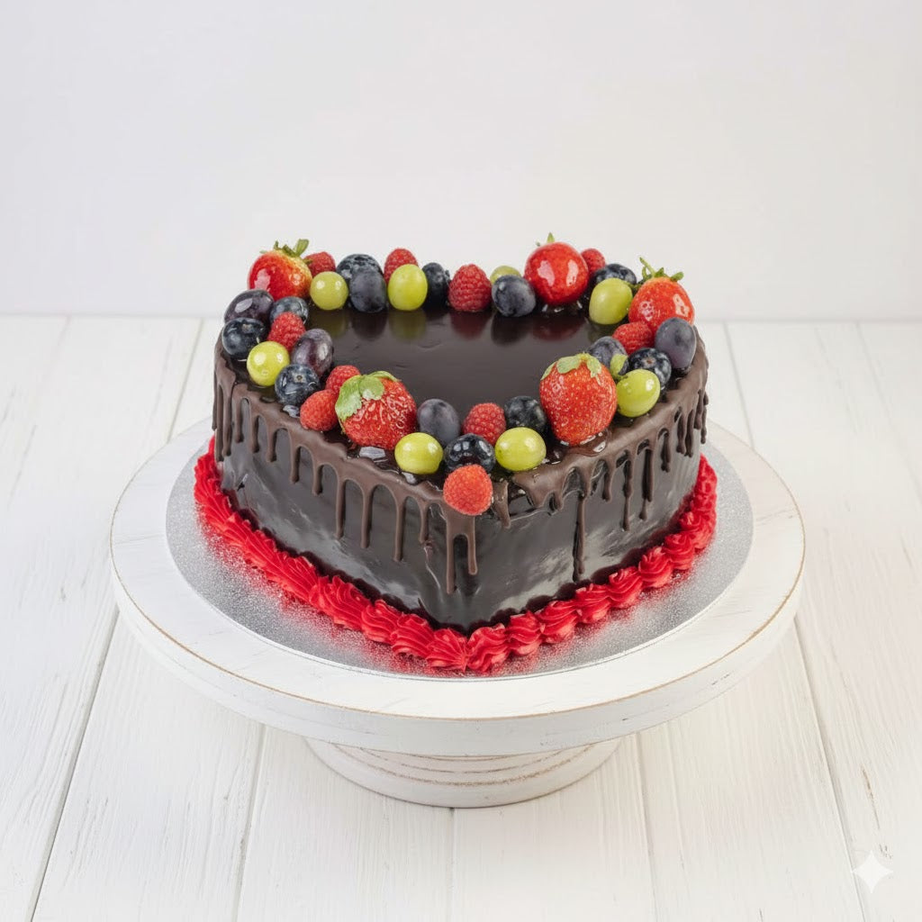 Chocolate Truffle Heart Cake