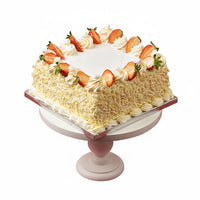White Choco Square Cake