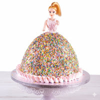 Multi Sprinkler Barbie Doll Cake
