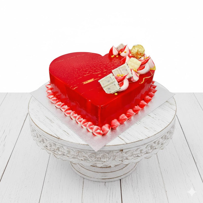 Red Elegance Mirror Glaze Cake