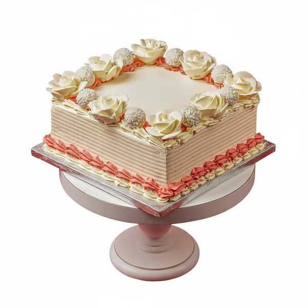 Square Floral Raffaello Cake