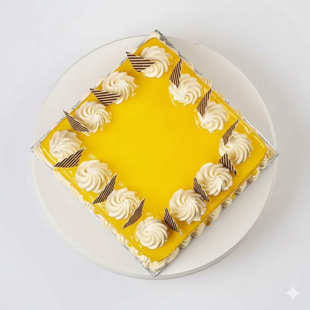 Mango Swirl Square Cake