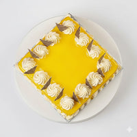 Mango Swirl Square Cake