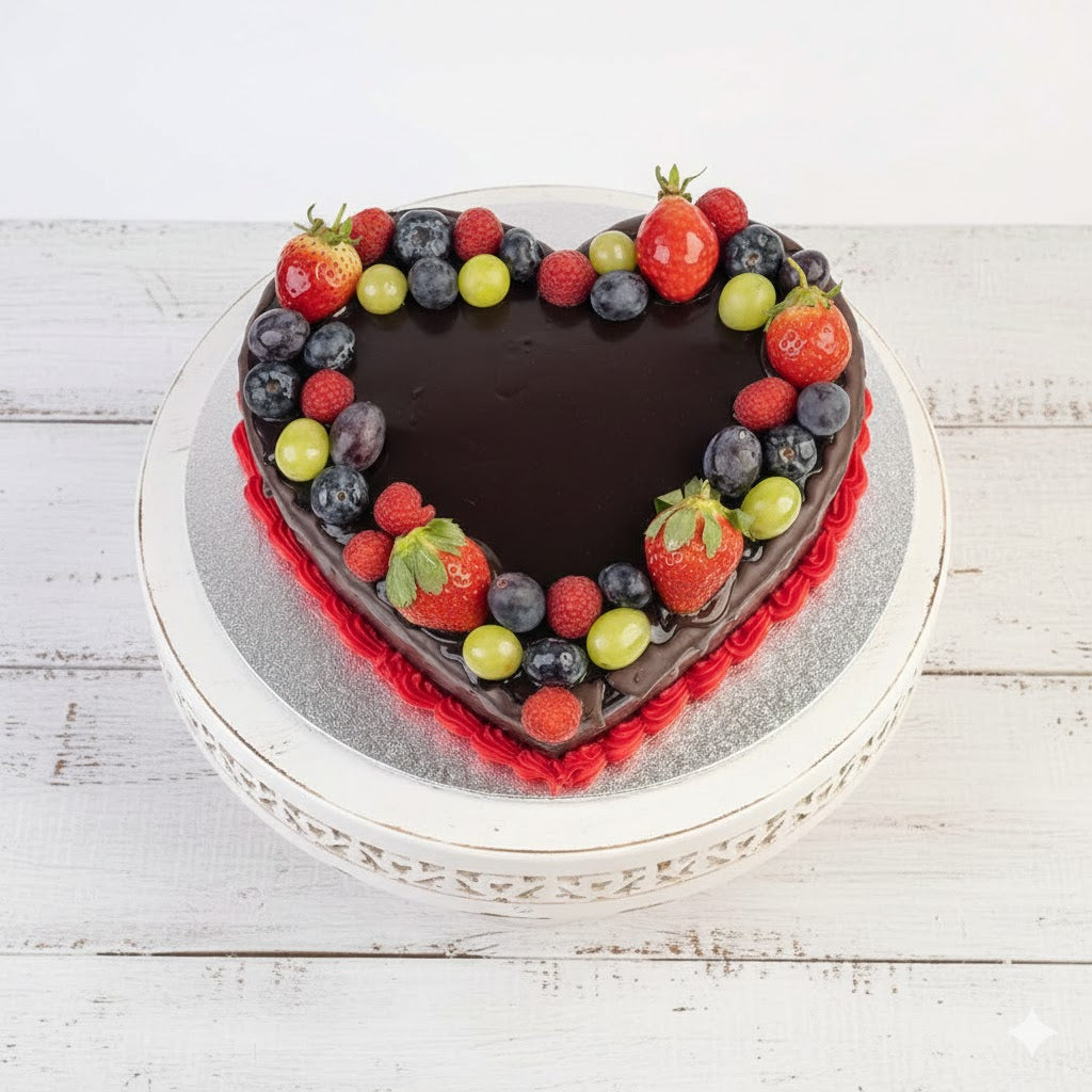 Chocolate Truffle Heart Cake