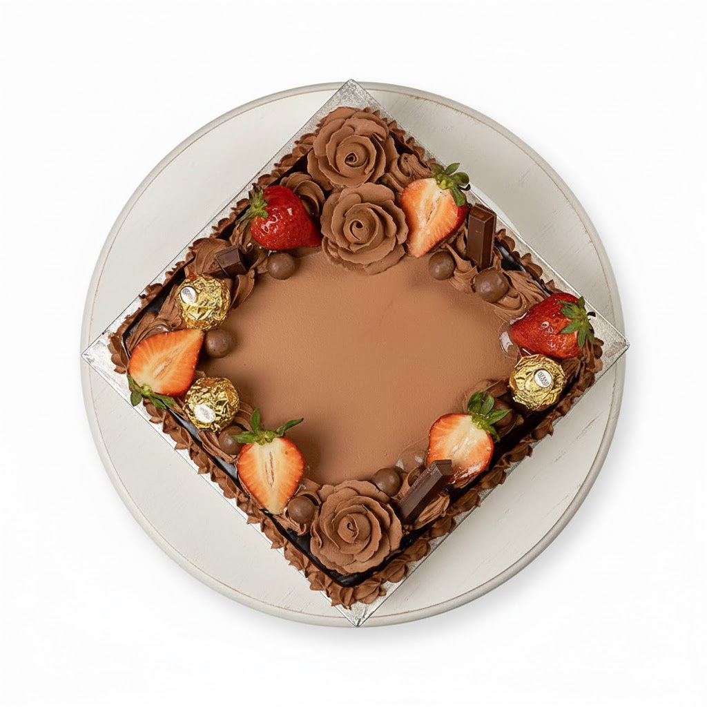 Rich Square Chocolate Cake