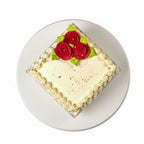 Square Ivory Enchantment Vanilla Cake